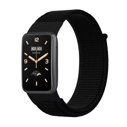 Nylon Strap, black, on a watch, 3/4 front view