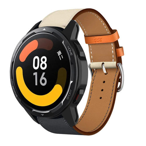 Leather Strap 'Duo', on a watch, 3/4 front view