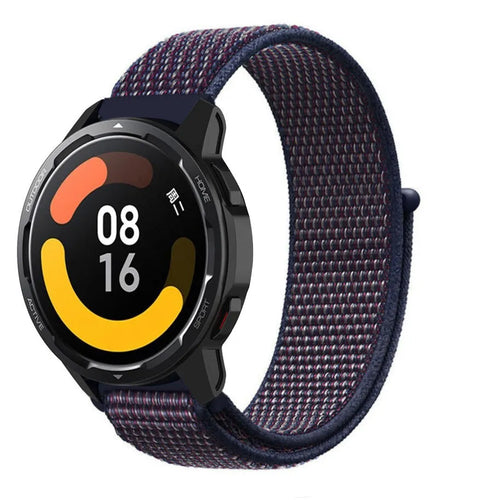 Nylon Strap, indigo, on a watch, 3/4 front view