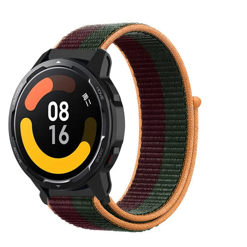 Nylon Strap, dark cherry, on a watch, 3/4 front view