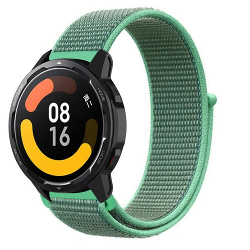 Nylon Strap, mint, on a watch, 3/4 front view