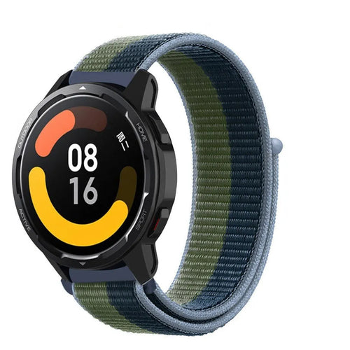 Nylon Strap, moss green, on a watch, 3/4 front view