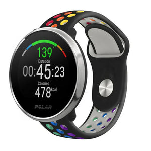 Silicone Sport Strap, on a watch, 3/4 front view