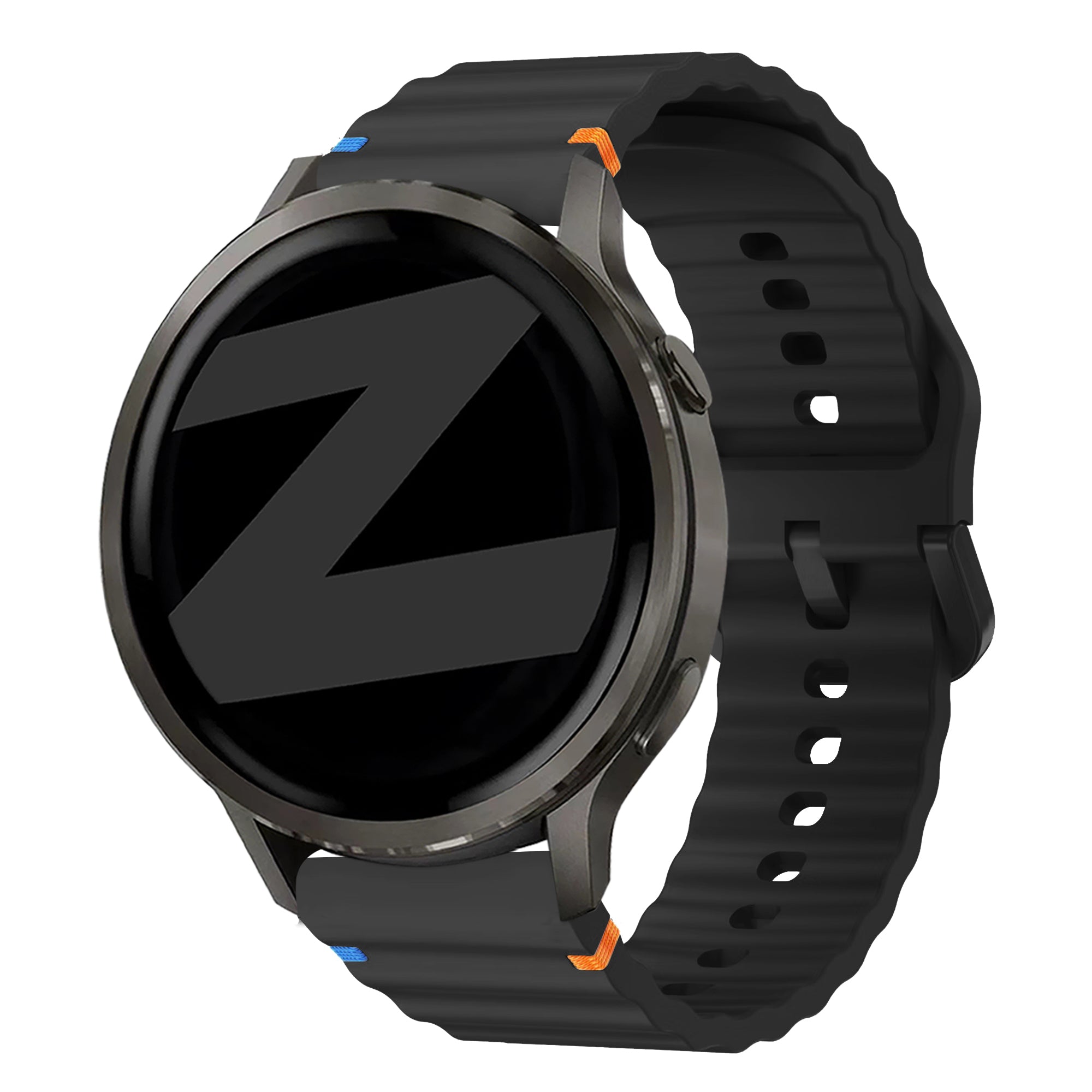 Bandz Garmin Venu 2 Plus Silicone Strap 'Wave' (Black)