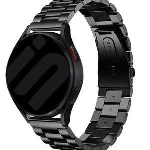 Steel Strap, black, on a watch, 3/4 front view