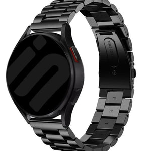 Steel Strap, black, on a watch, 3/4 front view