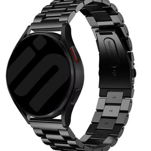 Steel Strap, black, on a watch, 3/4 front view