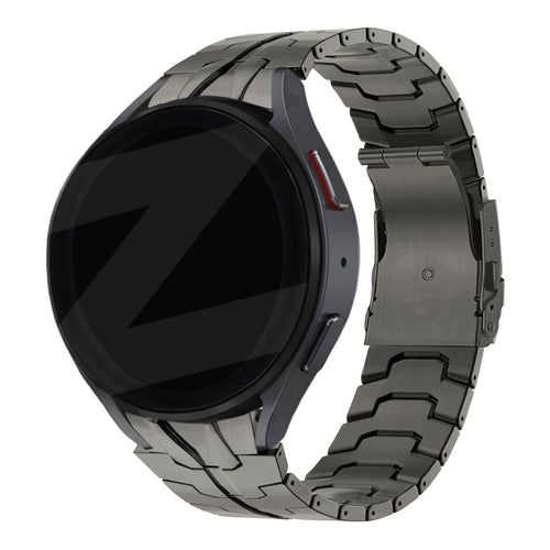 Steel Strap 'Iron', graphite, on a watch, 3/4 rear view