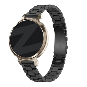Steel Strap 'Classic', black, on a watch, 3/4 rear view