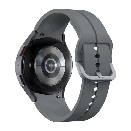 Silicone Strap 'Extreme', dark grey, on a watch, 3/4 rear view