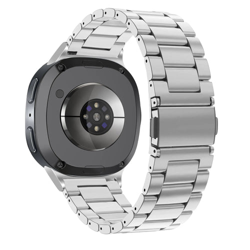 Steel Strap 'Classic', silver, on a watch, 3/4 rear view