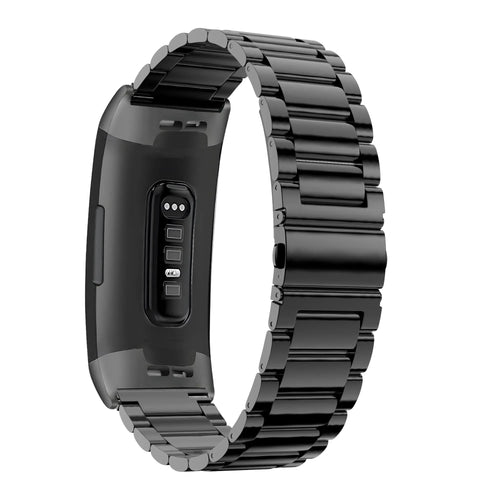Steel Strap 'Classic', black, on a watch, 3/4 rear view