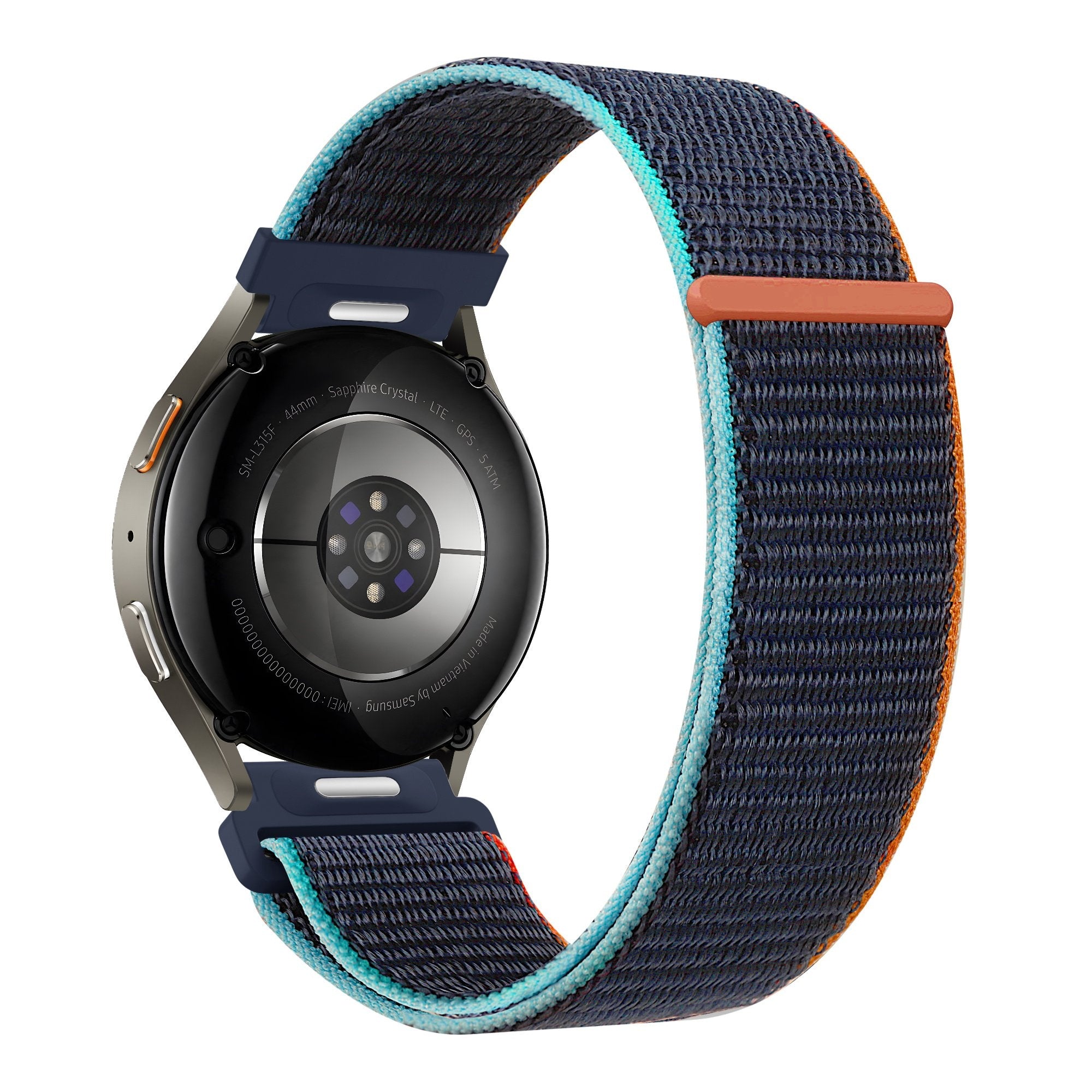 Bandz Samsung Galaxy Watch 4 Classic 42mm Nylon Strap 'Easy Fit' (Dark Blue Mix)