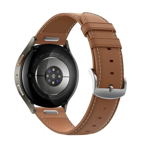 Bandz Fossil Gen 5e - 42mm Leather Strap 'Easy Fit' (Brown)