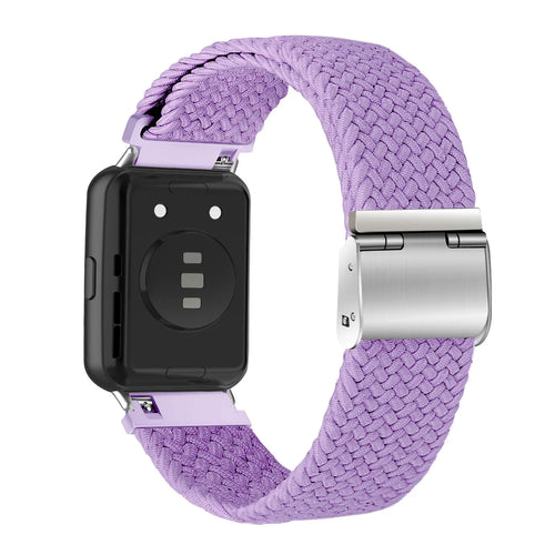 Nylon Adjustable Braided Strap, lilac, on a watch, 3/4 rear view