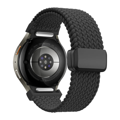 Bandz Samsung Galaxy Watch 4 Classic 42mm Braided Strap 'Easy Fit' (Black)