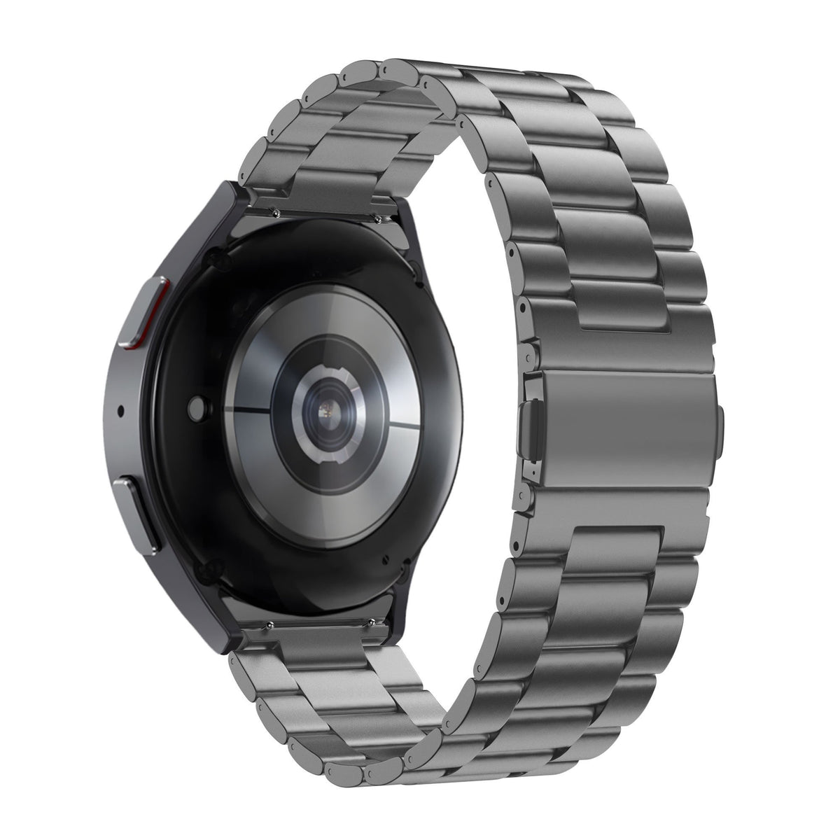 Titanium Strap 'Classic', graphite, on a watch, 3/4 rear view
