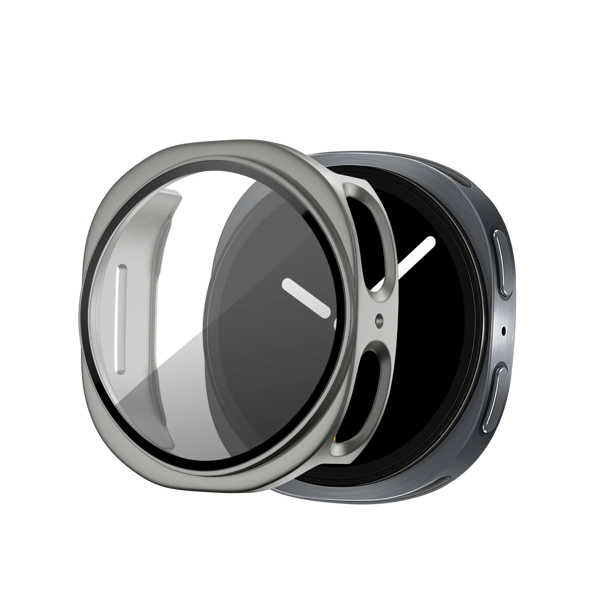Bandz Samsung Galaxy Watch 8 - 44mm PC Cover with Glass (Titanium Gold)