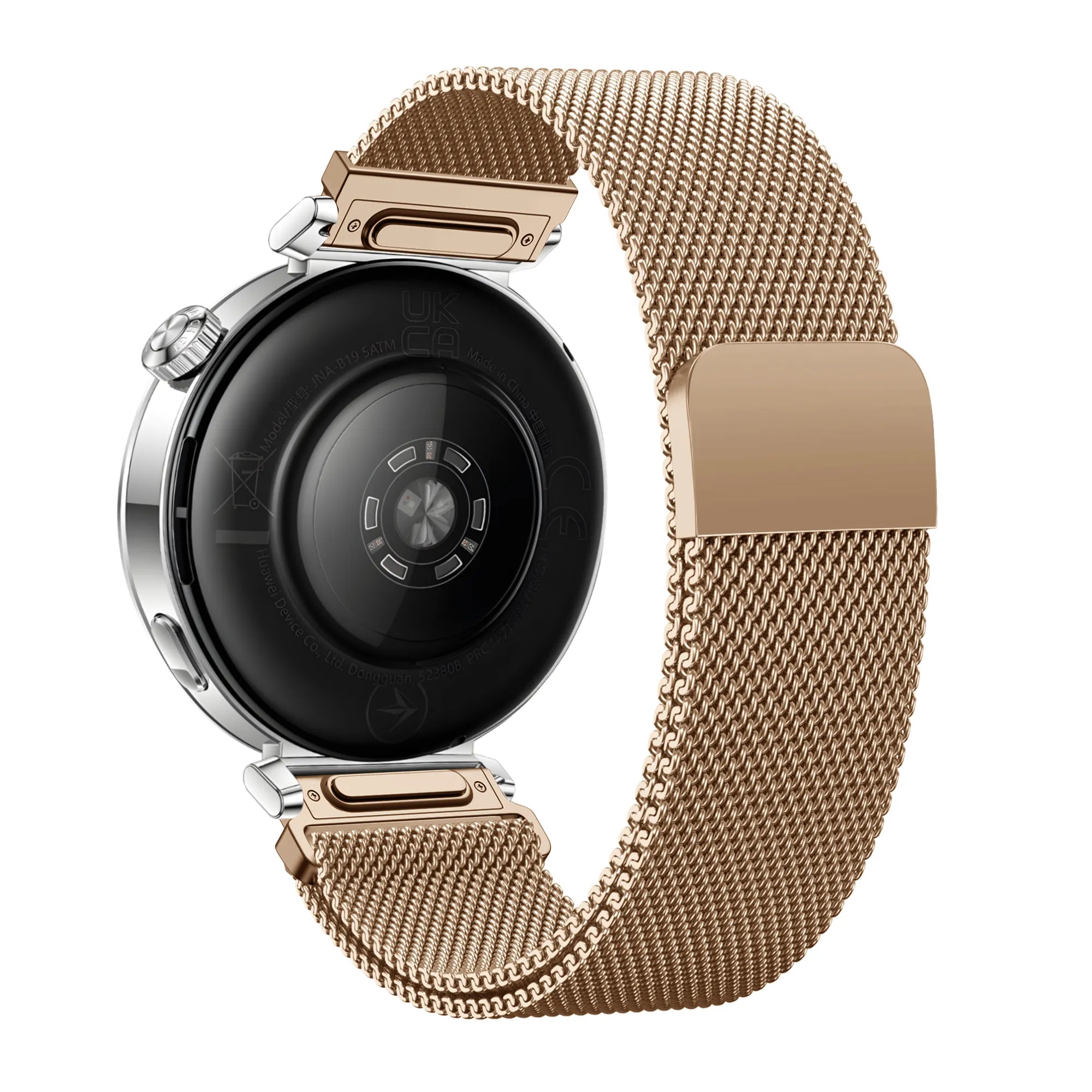 Bandz Huawei Watch GT 5 Pro - 42mm Milanese Strap 'Easy fit' (Rose Gold)