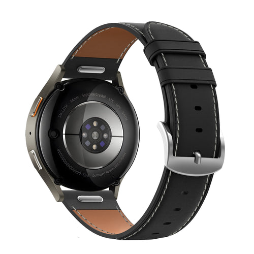 Bandz Samsung Galaxy Watch 7 - 40mm Leather Strap 'Easy Fit' (Black)