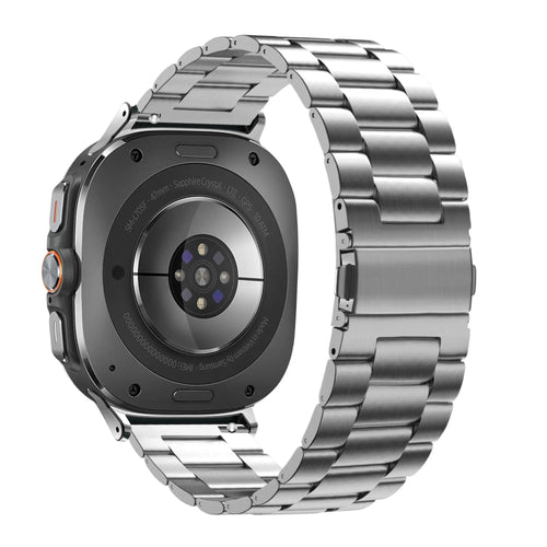 Steel Strap 'Classic', silver, on a watch, 3/4 rear view