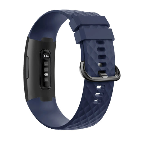 Silicone Strap 'Classic', dark blue, on a watch, 3/4 rear view
