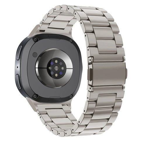 Steel Strap 'Classic', titanium, on a watch, 3/4 rear view