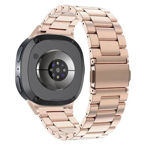 Steel Strap 'Classic', rose gold, on a watch, 3/4 rear view
