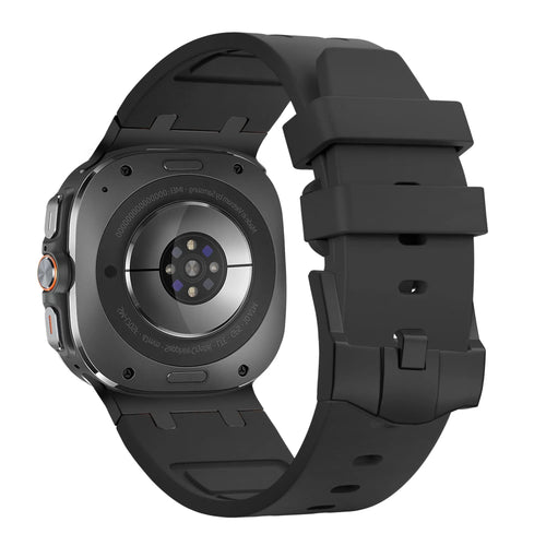 Silicone Strap 'Luxe Liquid', on a watch, 3/4 rear view