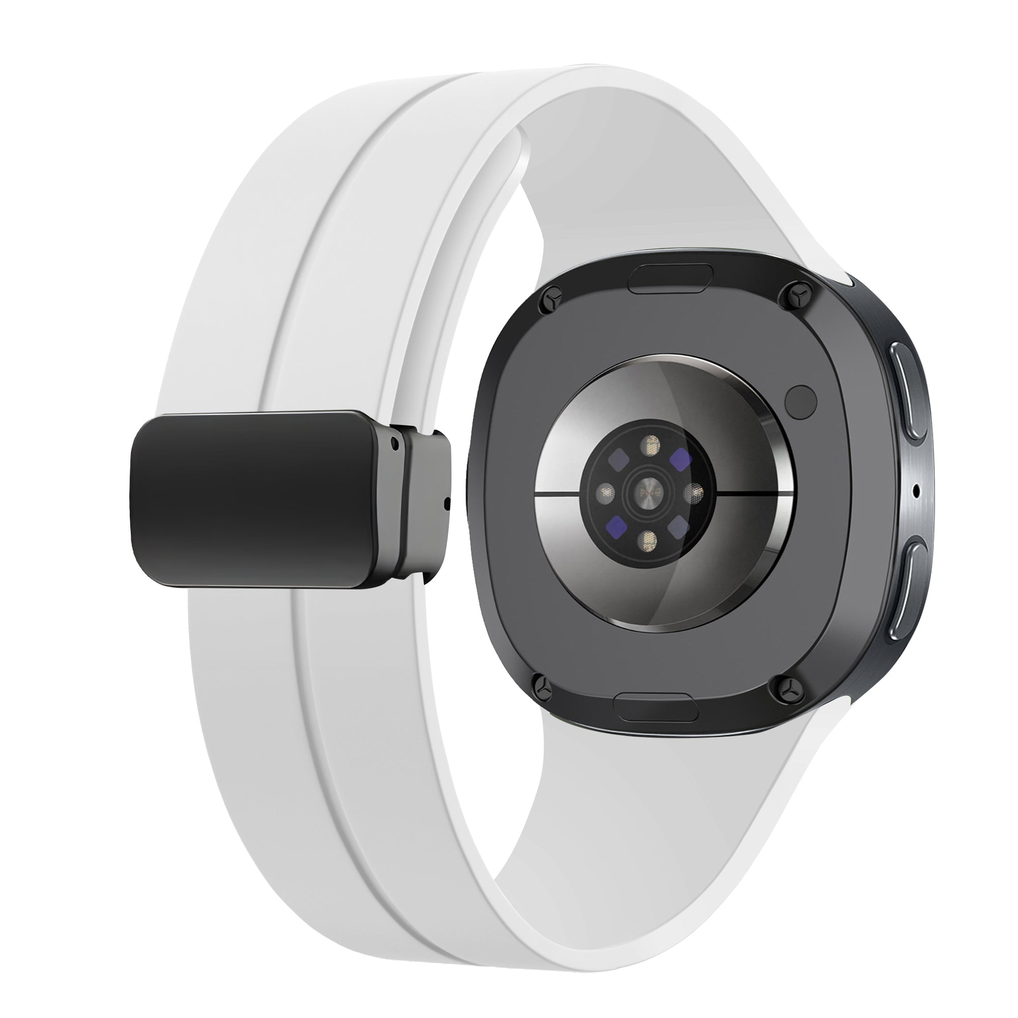 Samsung Galaxy Watch 8 - 44mm D-Buckle Silicone Strap (White)