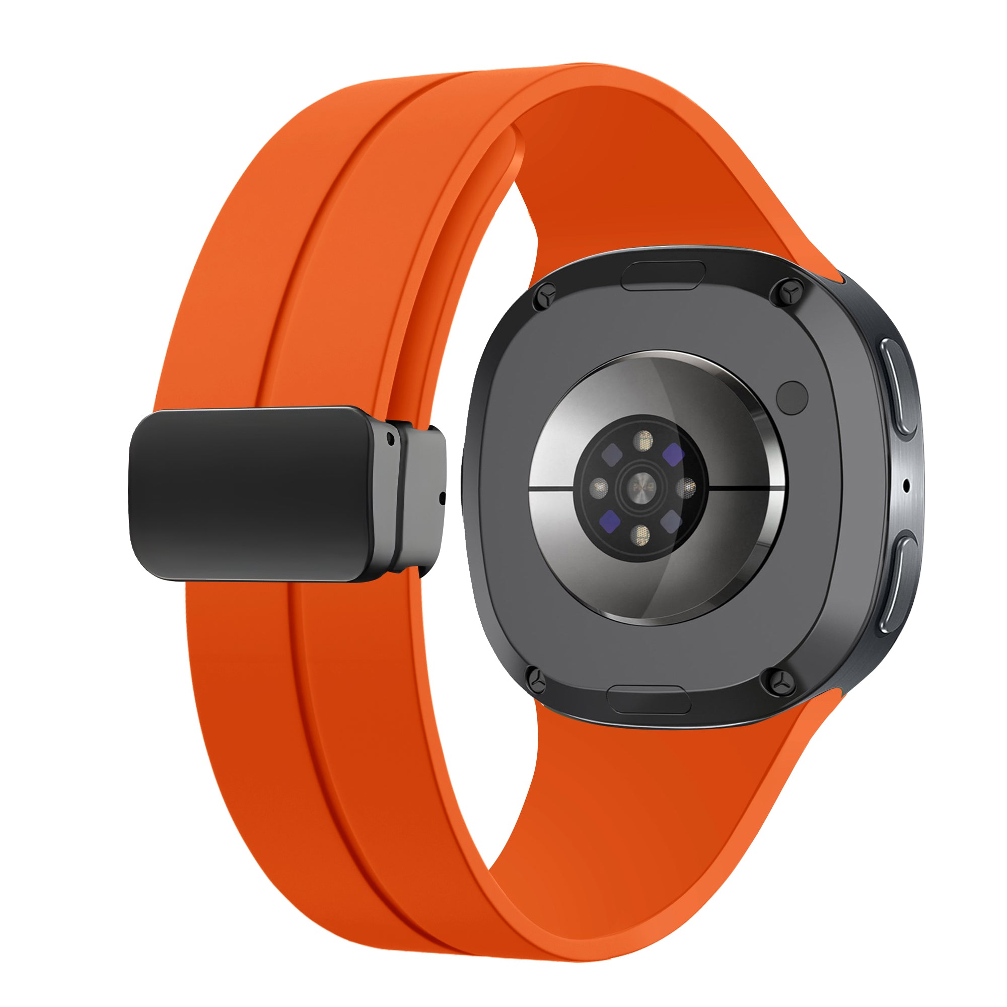 Samsung Galaxy Watch 8 - 44mm D-Buckle Silicone Strap (Orange)