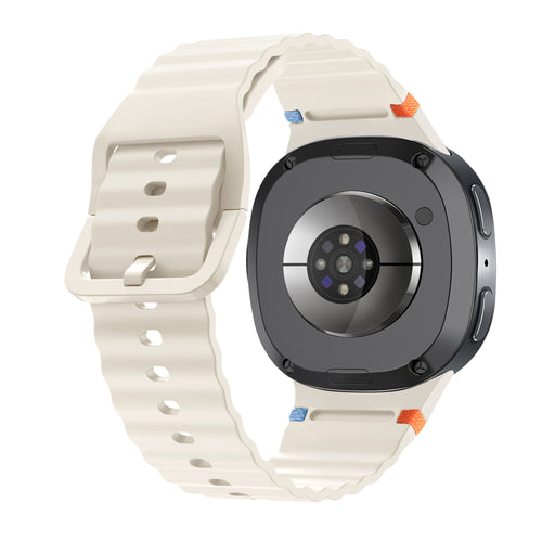 Samsung Galaxy Watch 9 - 44mm Wave Silicone Strap (Starlight)