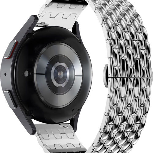 Bandz universeel 20mm Steel Strap 'Dragon' (Silver)