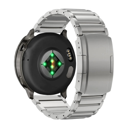 Bandz Garmin Forerunner 265s Titanium Link Strap (Silver)