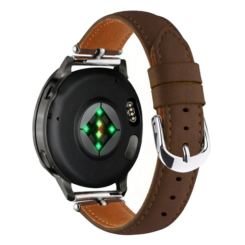 Bandz Garmin Venu 2 Plus Leather Strap 'Bullet' (Brown)