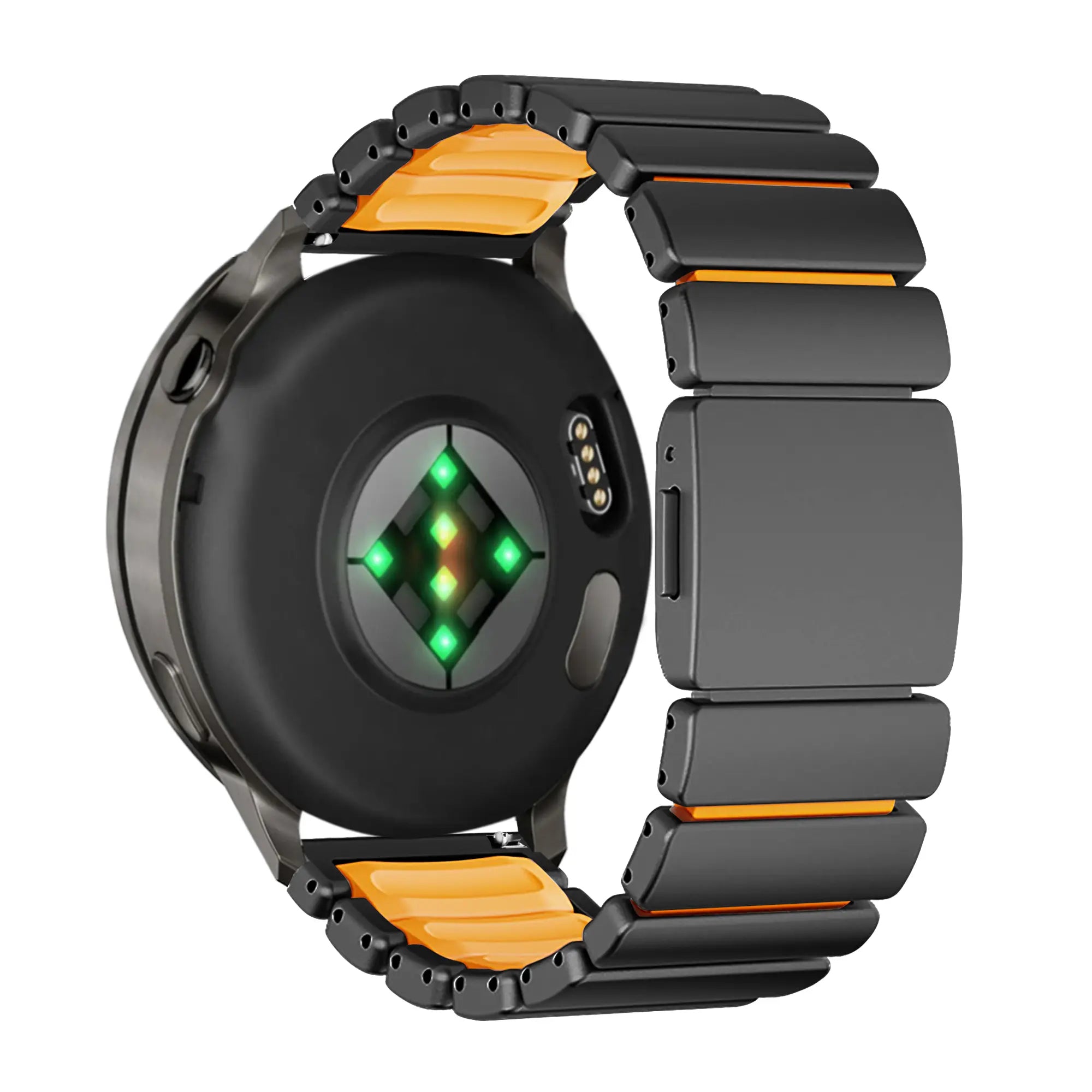 Bandz Garmin Forerunner 570 - 47mm Titanium Strap 'Hybrid' (Black/Orange)