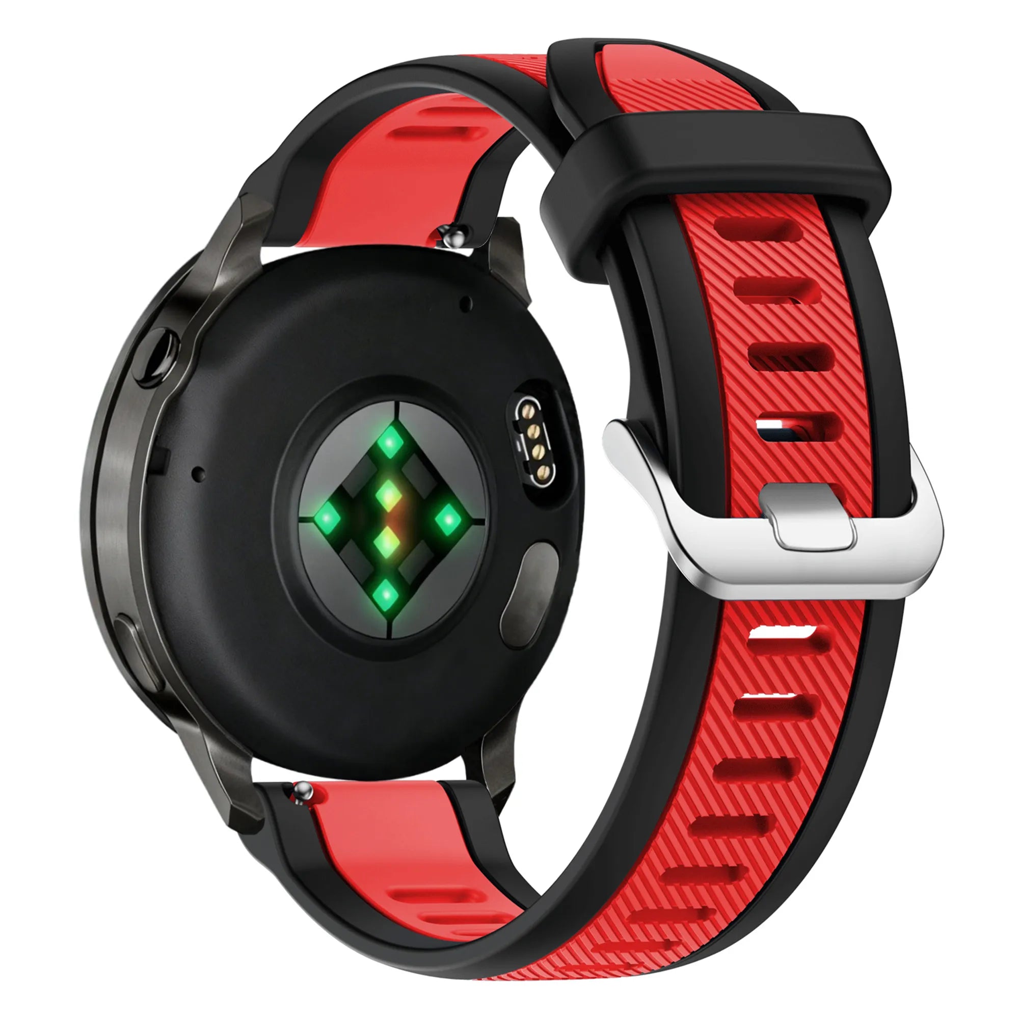 Bandz Garmin Forerunner 255 Dual Buckled Sport Strap (Black/Red)
