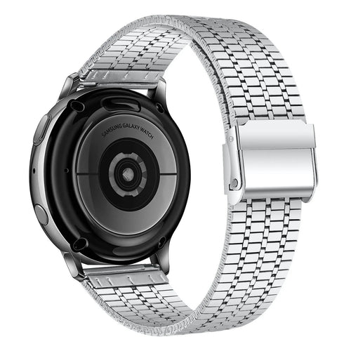 Fine Steel Strap, silver, on a watch, 3/4 rear view