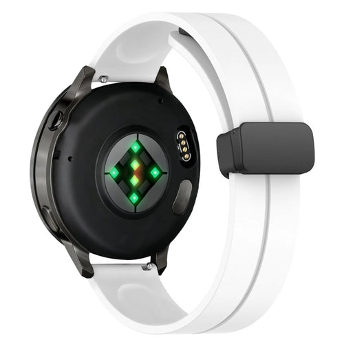 D-Buckle Silicone Strap, white, on a watch, 3/4 rear view