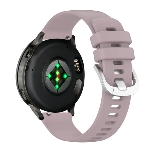 Silicone Strap 'Classic', lavender, on a watch, 3/4 rear view