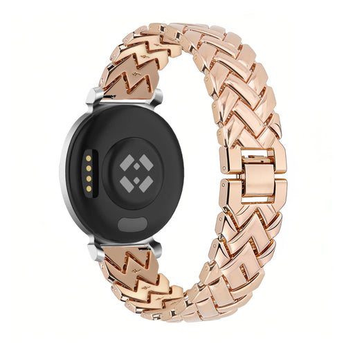 Bandz Pebble Round 2 - 14mm Metal Strap 'V-Type' (Rose Gold)
