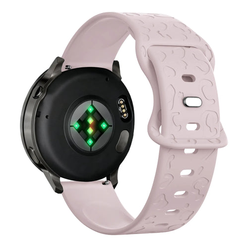 Silicone Strap 'Leopard', pink, on a watch, 3/4 rear view