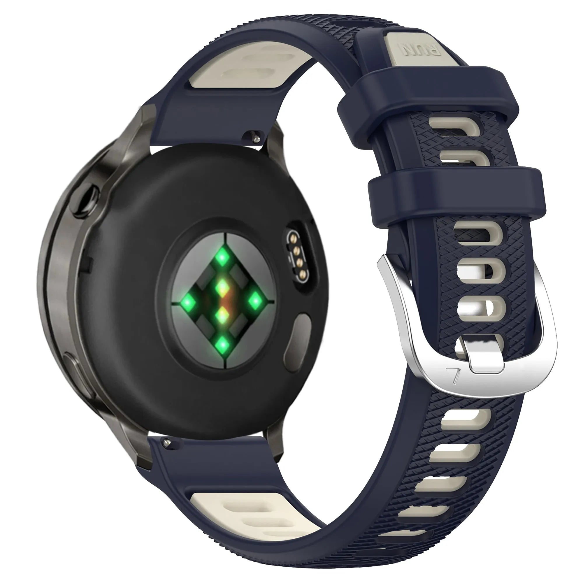 Bandz Garmin Forerunner 265s Sport Strap with Buckle (Dark Blue/Beige)