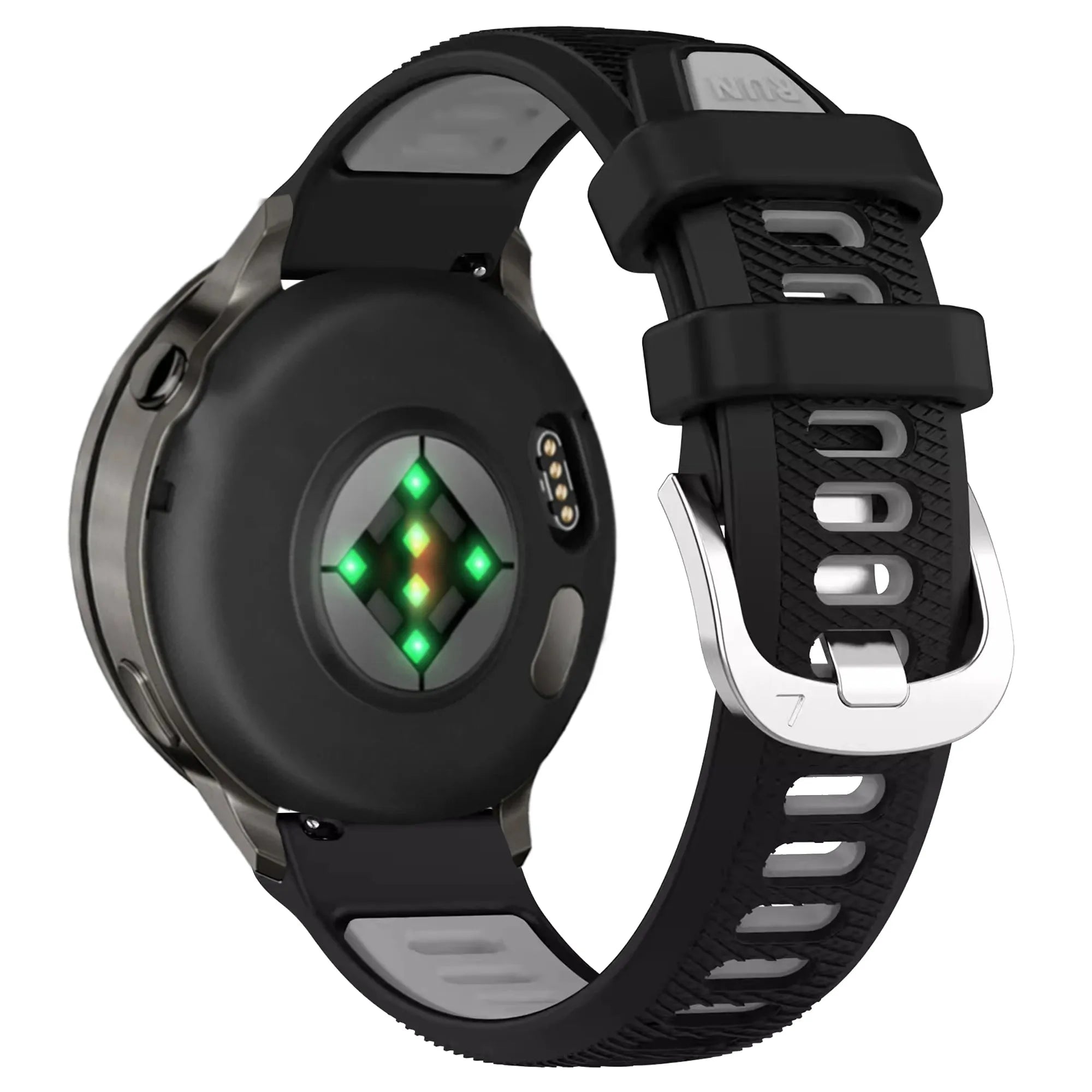 Bandz Garmin Forerunner 265s Sport Strap with Buckle (Black/Grey)