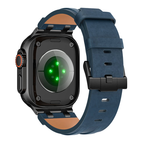 Apple Watch Ultra Solid Leather Strap (Dark Blue)