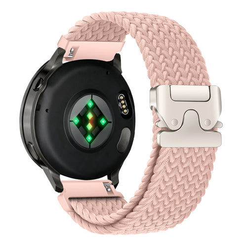 Nylon Braided Strap 'Parachute', pink, on a watch, 3/4 rear view