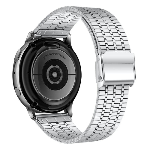 Fine Steel Strap, silver, on a watch, 3/4 rear view