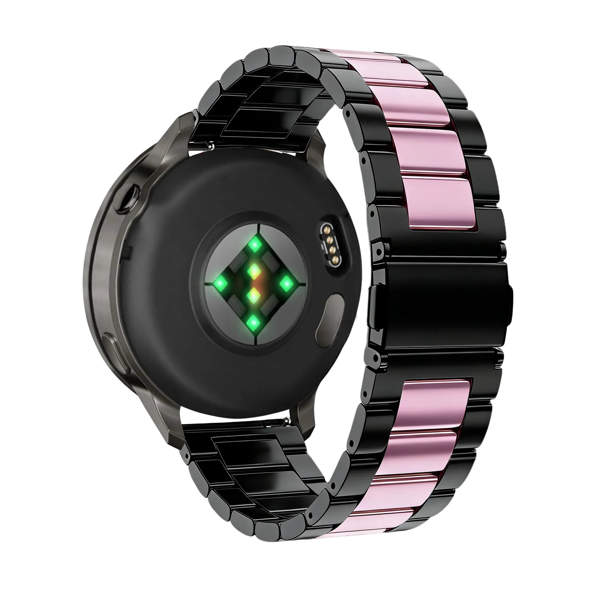 Bandz Garmin Forerunner 255s Steel Strap 'Classic' (Black/Pink)