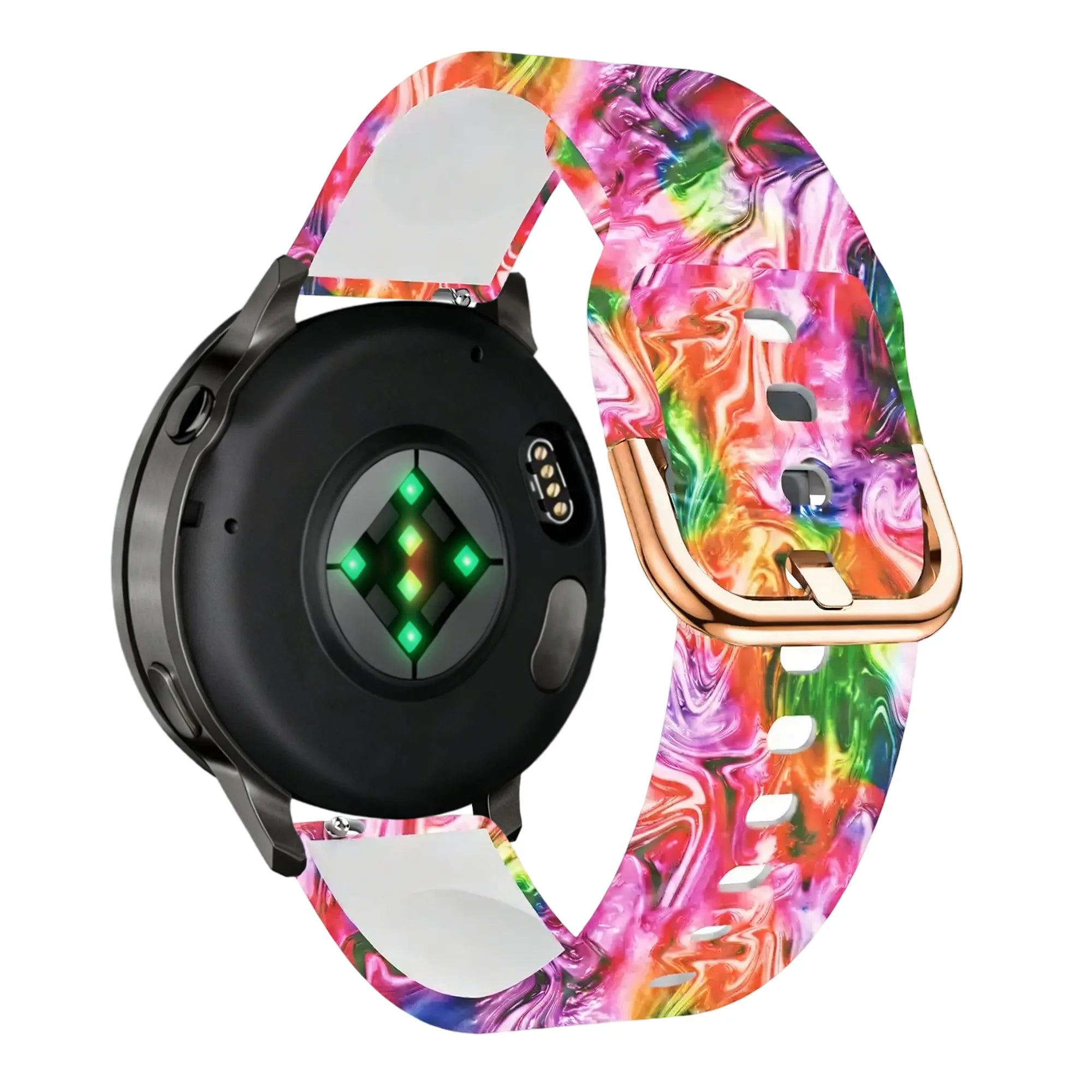 Silicone Strap, on a watch, 3/4 rear view