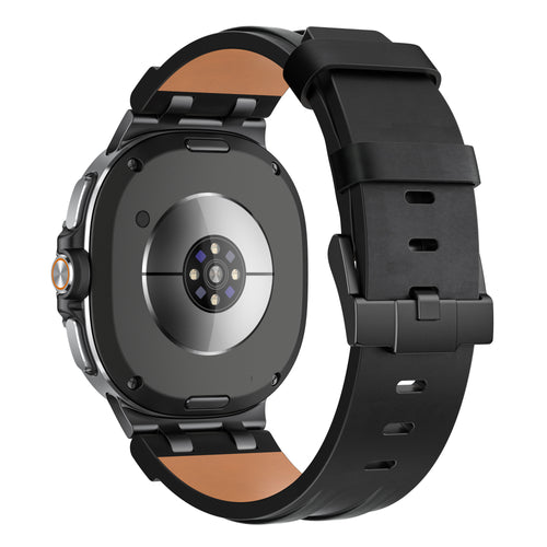 Samsung Galaxy Watch 8 - 44mm Solid Leather Strap (Black)